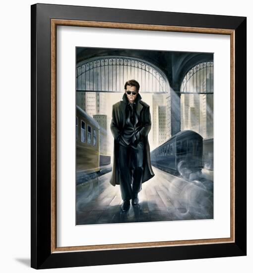 James Dean Parting Train-Renate Holzner-Framed Art Print