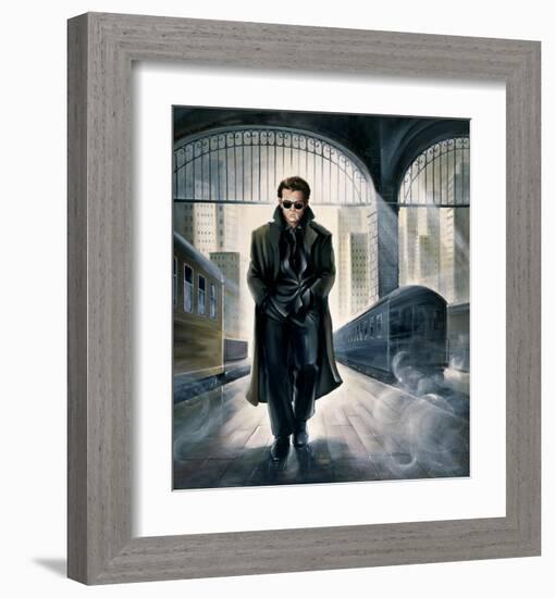 James Dean Parting Train-Renate Holzner-Framed Art Print