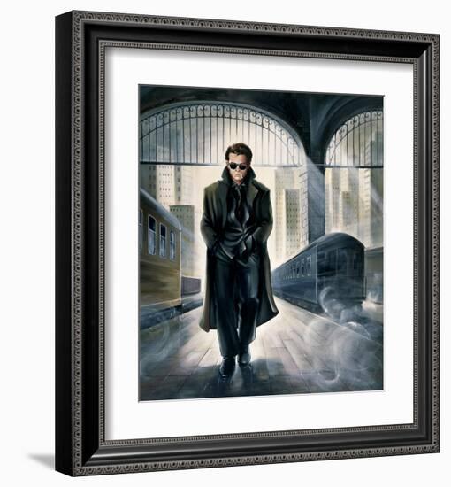 James Dean Parting Train-Renate Holzner-Framed Art Print