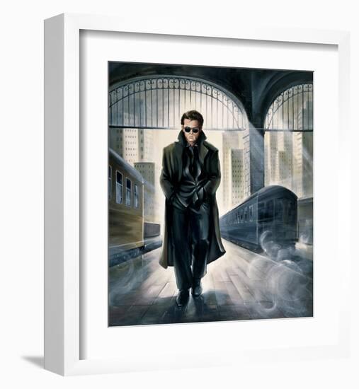 James Dean Parting Train-Renate Holzner-Framed Art Print