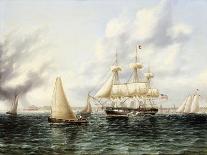 American Frigates Off Gibraltar-James E. Buttersworth-Giclee Print