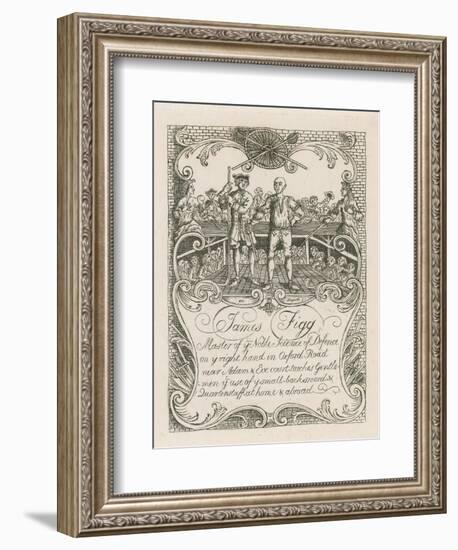 James Figg's Trade Card Designed by Hogarth-William Hogarth-Framed Giclee Print