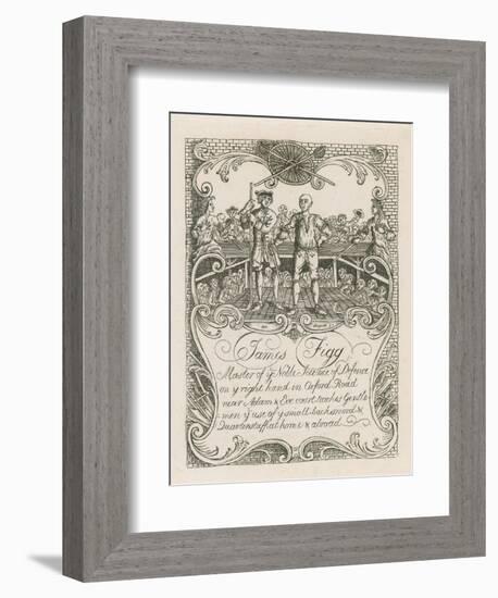 James Figg's Trade Card Designed by Hogarth-William Hogarth-Framed Giclee Print