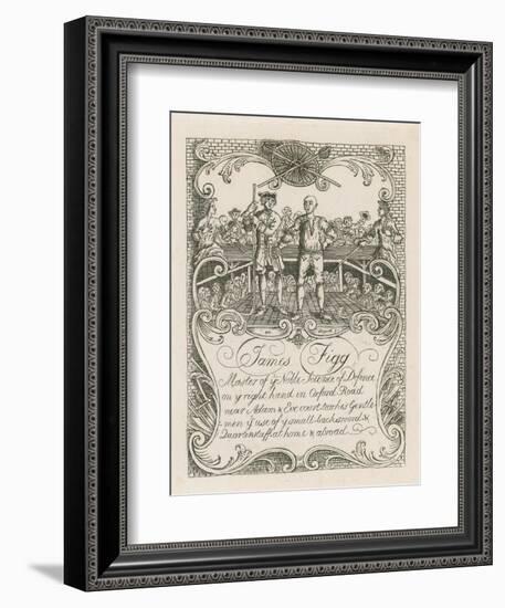 James Figg's Trade Card Designed by Hogarth-William Hogarth-Framed Giclee Print