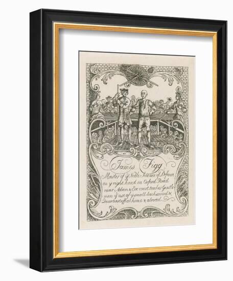 James Figg's Trade Card Designed by Hogarth-William Hogarth-Framed Giclee Print