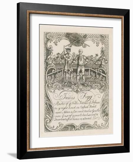 James Figg's Trade Card Designed by Hogarth-William Hogarth-Framed Giclee Print