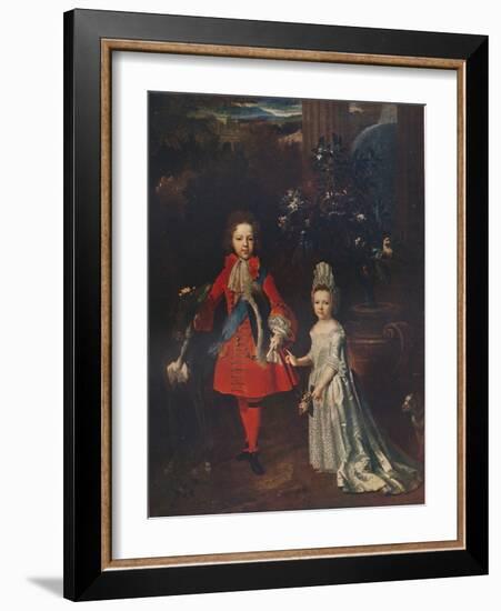 James Francis Edward Stuart (1688-1765), Louisa Maria Theresa Stuart (1692-1712), 1695, (1911)-Nicolas De Largilliere-Framed Giclee Print