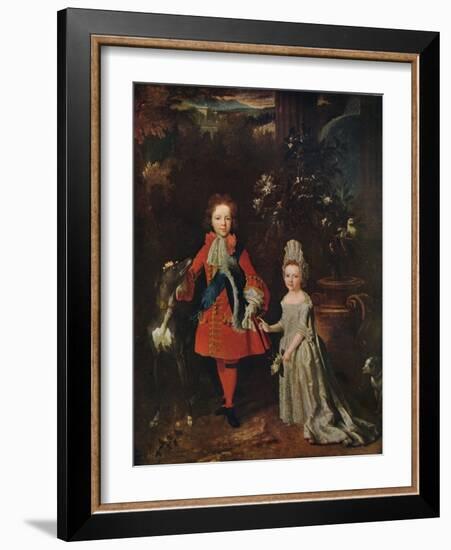 James Francis Edward Stuart (1688-1765), Louisa Maria Theresa Stuart (1692-1712), 1695, (1915)-Nicolas De Largilliere-Framed Giclee Print