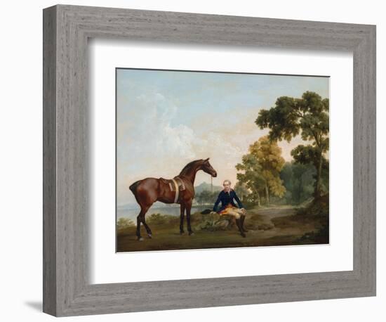 James Hamilton, 2Nd Earl of Clanbrassil (1730-1798), with His Bay Hunter Mowbray, Resting on a Wood-George Stubbs-Framed Giclee Print