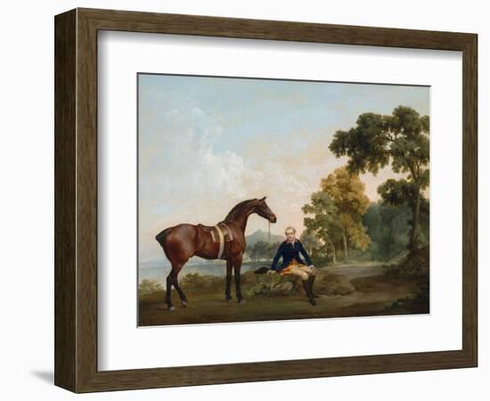 James Hamilton, 2Nd Earl of Clanbrassil (1730-1798), with His Bay Hunter Mowbray, Resting on a Wood-George Stubbs-Framed Giclee Print