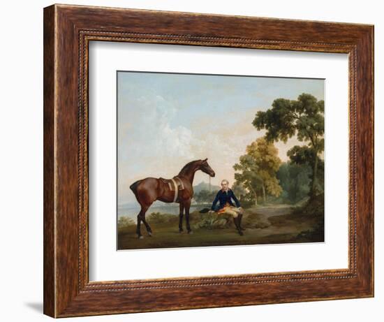 James Hamilton, 2Nd Earl of Clanbrassil (1730-1798), with His Bay Hunter Mowbray, Resting on a Wood-George Stubbs-Framed Giclee Print