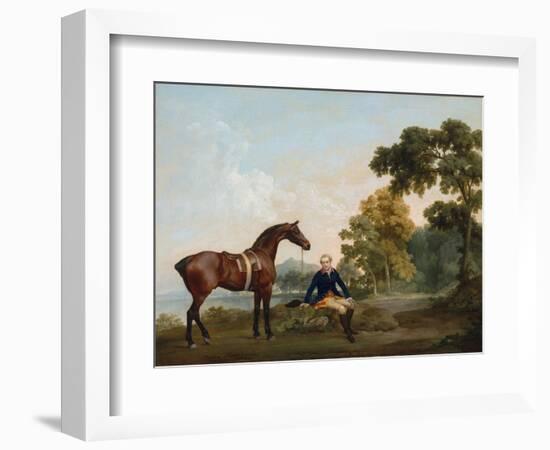 James Hamilton, 2Nd Earl of Clanbrassil (1730-1798), with His Bay Hunter Mowbray, Resting on a Wood-George Stubbs-Framed Giclee Print