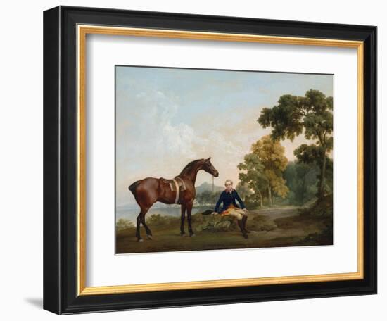 James Hamilton, 2Nd Earl of Clanbrassil (1730-1798), with His Bay Hunter Mowbray, Resting on a Wood-George Stubbs-Framed Giclee Print