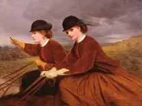 On the Downs - Two Ladies Riding Side-Saddle-James Hayllar-Giclee Print