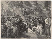 Nelson is Fatally Wounded on the Deck of the Victory-James Heath-Art Print