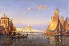 The Gondola, Venice, with Santa Maria Della Salute in the Distance, 1865-James Holland-Framed Giclee Print