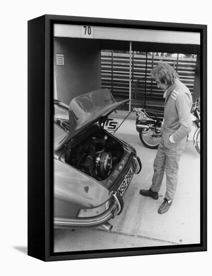 James Hunt with a Porsche, C1972-C1973-null-Framed Premier Image Canvas