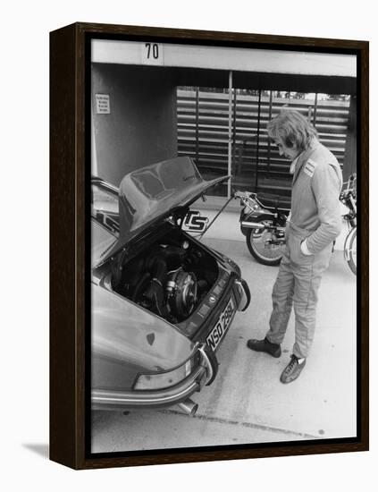 James Hunt with a Porsche, C1972-C1973-null-Framed Premier Image Canvas