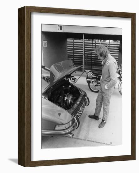 James Hunt with a Porsche, C1972-C1973-null-Framed Photographic Print