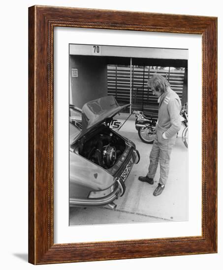 James Hunt with a Porsche, C1972-C1973-null-Framed Photographic Print