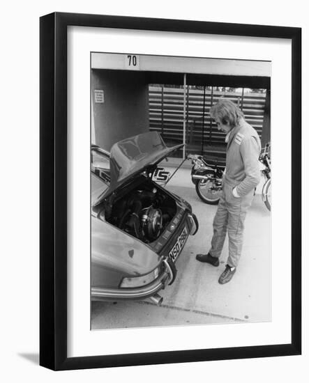 James Hunt with a Porsche, C1972-C1973-null-Framed Photographic Print