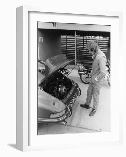 James Hunt with a Porsche, C1972-C1973-null-Framed Photographic Print