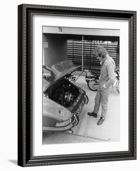 James Hunt with a Porsche, C1972-C1973-null-Framed Photographic Print