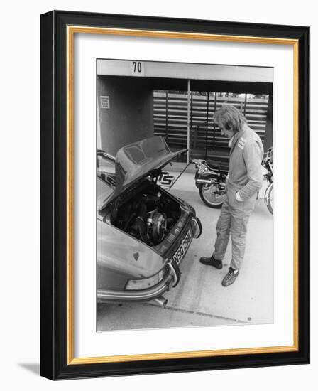 James Hunt with a Porsche, C1972-C1973-null-Framed Photographic Print