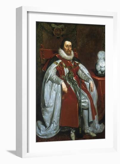 James I, King of England and Scotland, 1621-Daniel Mytens-Framed Giclee Print