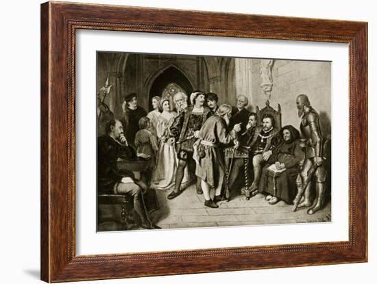 James Iv in Council before the Battle of Flodden, 1513-John Faed-Framed Giclee Print