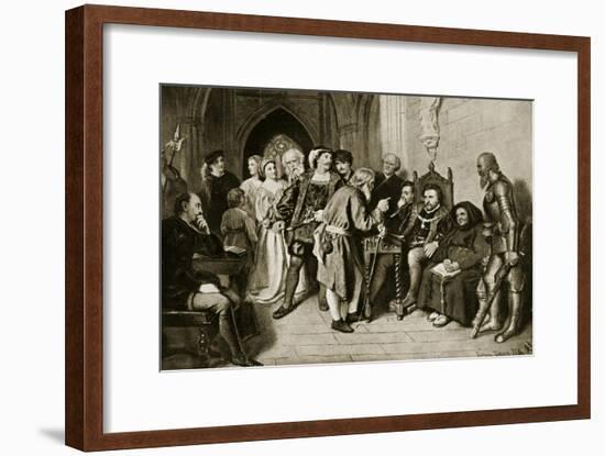 James Iv in Council before the Battle of Flodden, 1513-John Faed-Framed Giclee Print