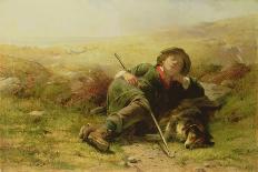 A Shepherd Boy and His Sheep Dog Neglecting their Duty, 1851 (Oil on Canvas)-James John Hill-Framed Giclee Print