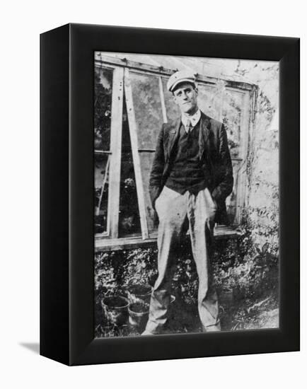 James Joyce in the Garden of His Friend Constantine Curran in Dublin, 1904-Irish Photographer-Framed Premier Image Canvas