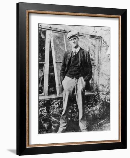 James Joyce in the Garden of His Friend Constantine Curran in Dublin, 1904-Irish Photographer-Framed Giclee Print