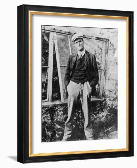 James Joyce in the Garden of His Friend Constantine Curran in Dublin, 1904-Irish Photographer-Framed Giclee Print