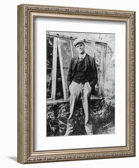 James Joyce in the Garden of His Friend Constantine Curran in Dublin, 1904-Irish Photographer-Framed Giclee Print