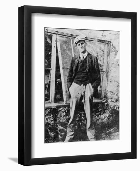 James Joyce in the Garden of His Friend Constantine Curran in Dublin, 1904-Irish Photographer-Framed Giclee Print