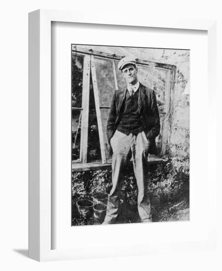 James Joyce in the Garden of His Friend Constantine Curran in Dublin, 1904-Irish Photographer-Framed Giclee Print