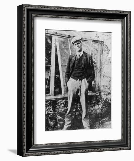 James Joyce in the Garden of His Friend Constantine Curran in Dublin, 1904-Irish Photographer-Framed Giclee Print