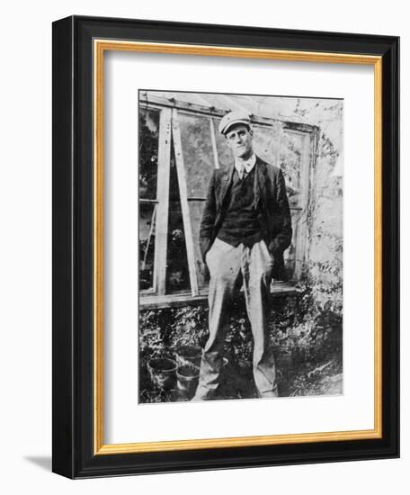 James Joyce in the Garden of His Friend Constantine Curran in Dublin, 1904-Irish Photographer-Framed Giclee Print