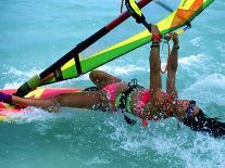 Windsurfing Jumping, Aruba, Caribbean-James Kay-Photographic Print