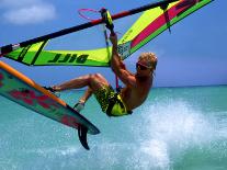 Windsurfing Jumping, Aruba, Caribbean-James Kay-Framed Photographic Print