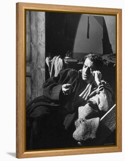 James Mason Sitting on Set of the Movie Odd Man Out-Ian Smith-Framed Premier Image Canvas