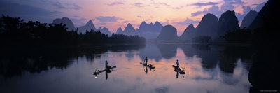 Cormorant Fishermen, Li River, Yangshuo, Guangxi, China-James Montgomery Flagg-Photographic Print