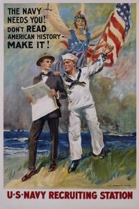 The Navy Needs You! U.S. Navy Recruiting Station Poster by James Montgomery Flagg