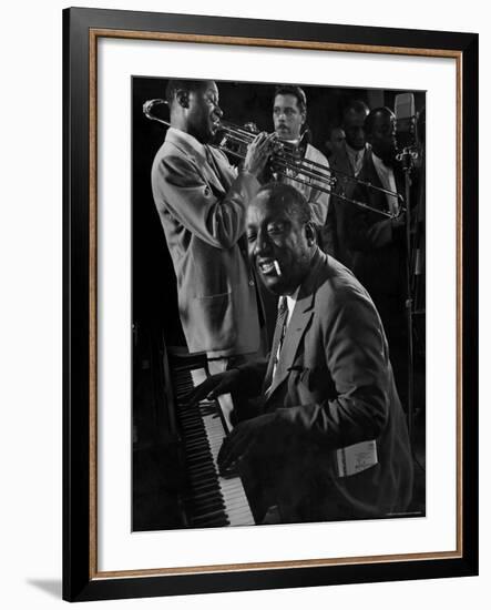 James P. Johnson, Wilbur de Paris and Others at Jam Session-Gjon Mili-Framed Premium Photographic Print