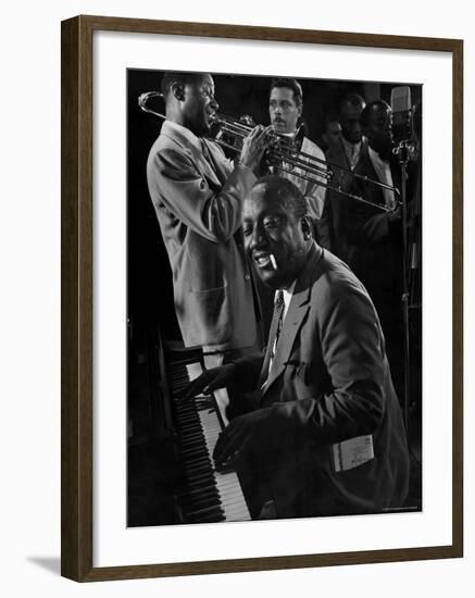 James P. Johnson, Wilbur de Paris and Others at Jam Session-Gjon Mili-Framed Premium Photographic Print