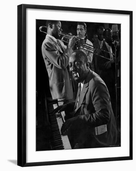 James P. Johnson, Wilbur de Paris and Others at Jam Session-Gjon Mili-Framed Premium Photographic Print