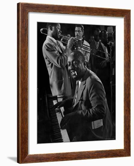 James P. Johnson, Wilbur de Paris and Others at Jam Session-Gjon Mili-Framed Premium Photographic Print