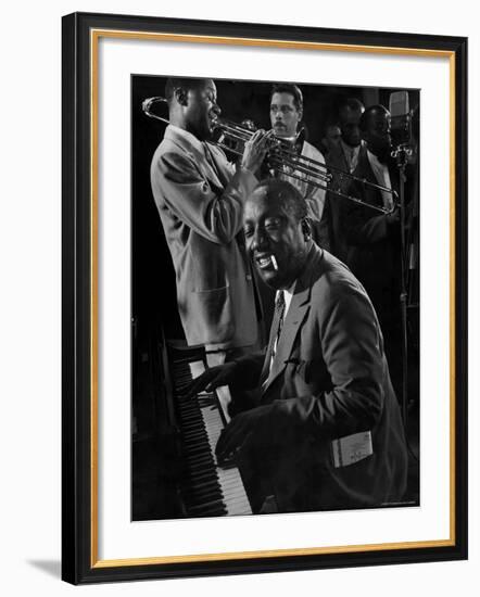 James P. Johnson, Wilbur de Paris and Others at Jam Session-Gjon Mili-Framed Premium Photographic Print